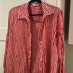 Tularosa stripped button down shirt with flared sleeves